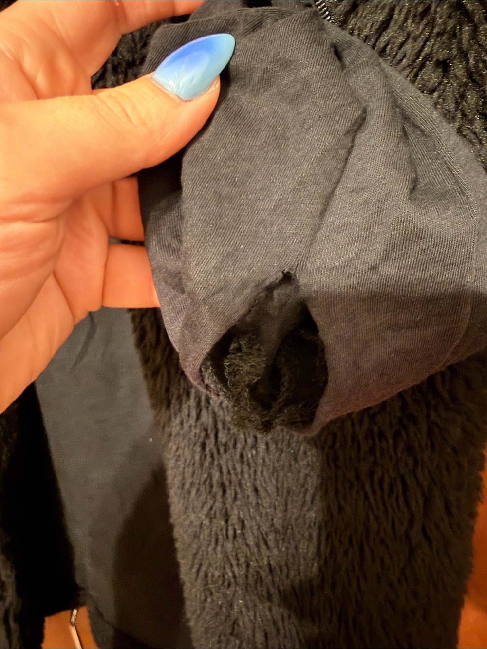 Alo Yoga Long Black Faux-Sherpa Coat - Women's Cozy Open Front Jacket Size XS - Picture 5 of 5